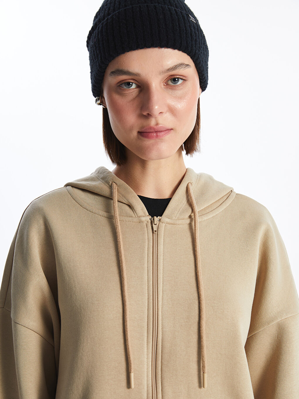 Hooded Oversize Women's Zipper Sweatshirt-1