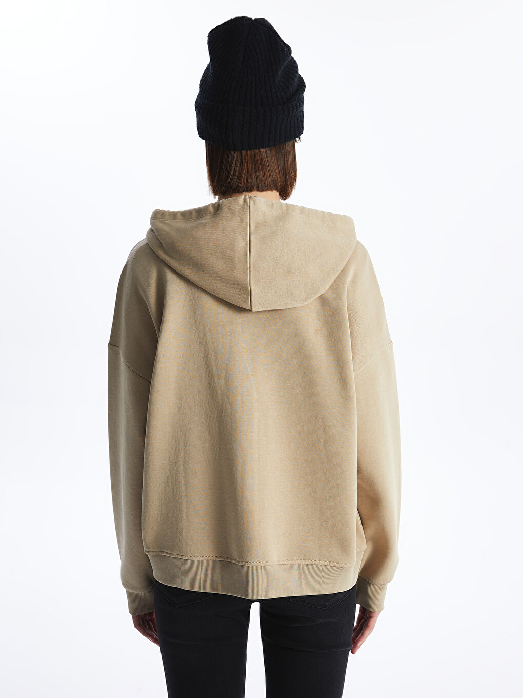 Hooded Oversize Women's Zipper Sweatshirt-4