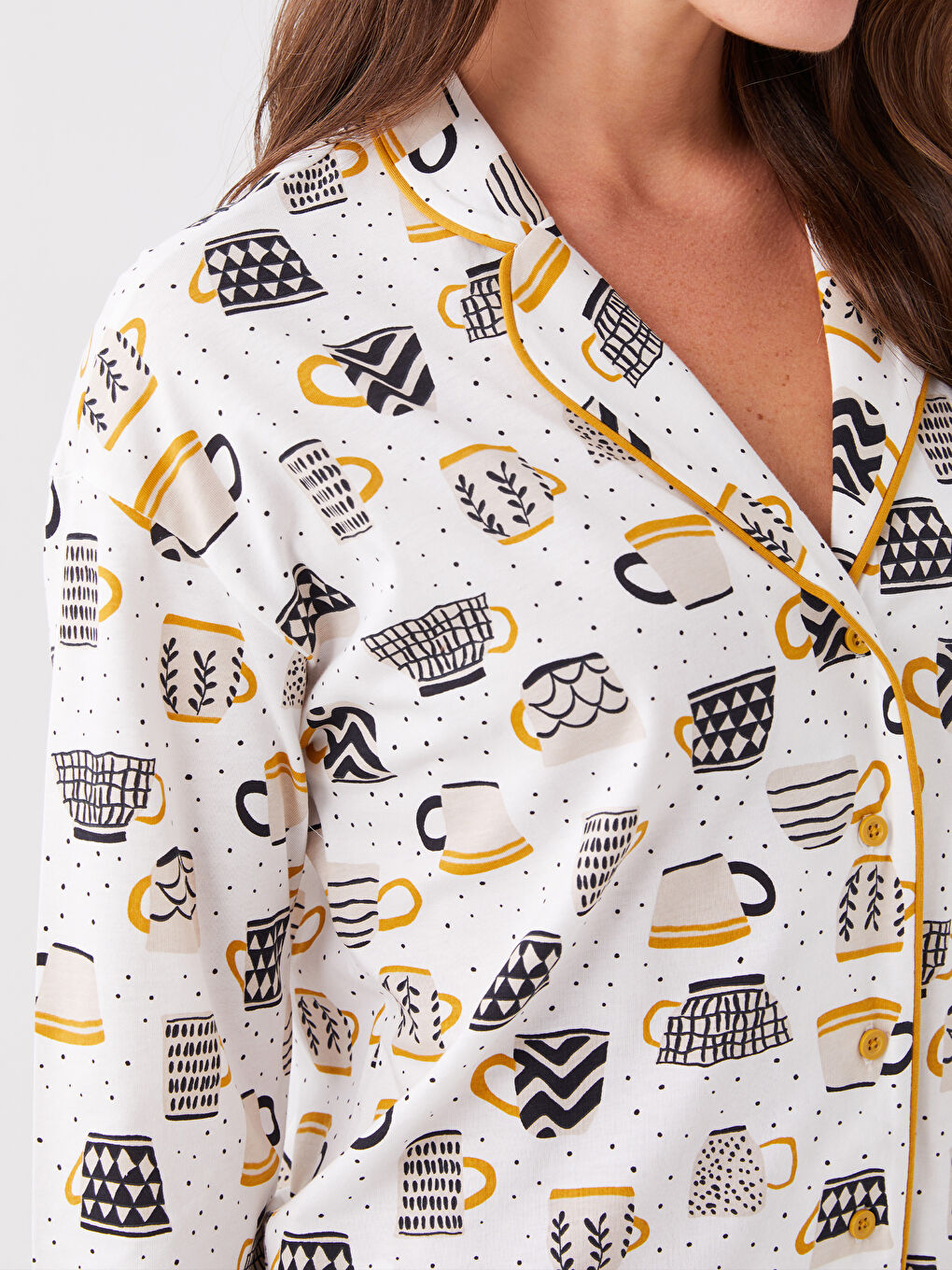LCW DREAM Shirt Collar Patterned Women's Pyjama Set -W3IO94Z8-LRA