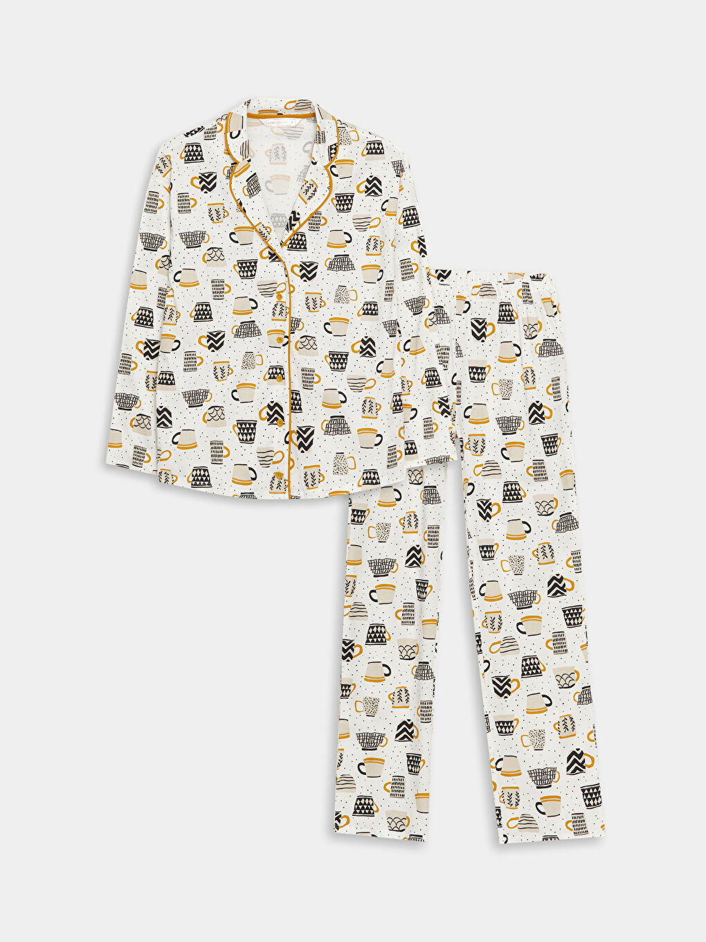 LCW DREAM Shirt Collar Patterned Women's Pyjama Set -W3IO94Z8-LRA