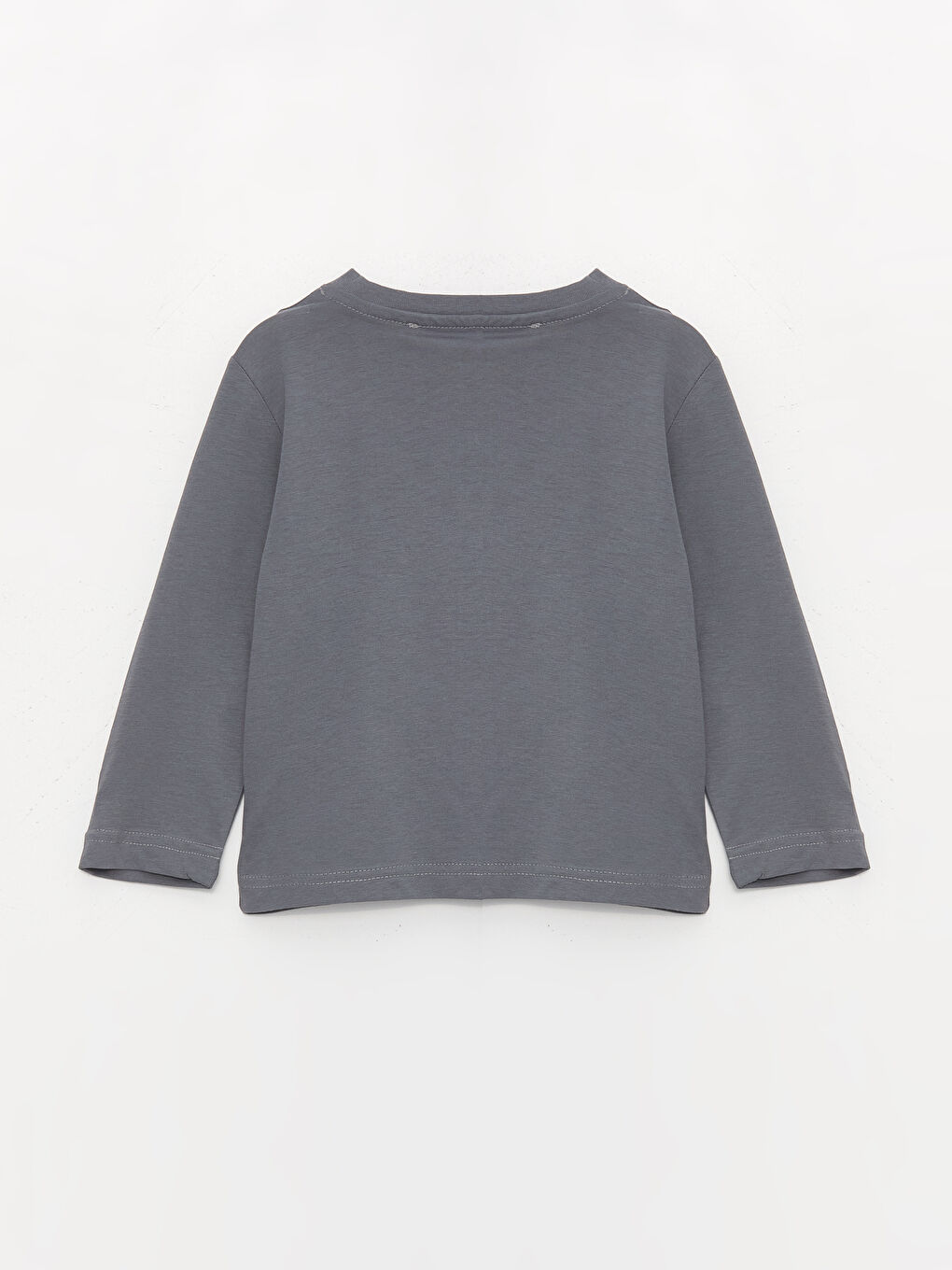 Gri Bisiklet Yaka Baskılı Uzun Kollu Erkek Bebek Sweatshirt-1