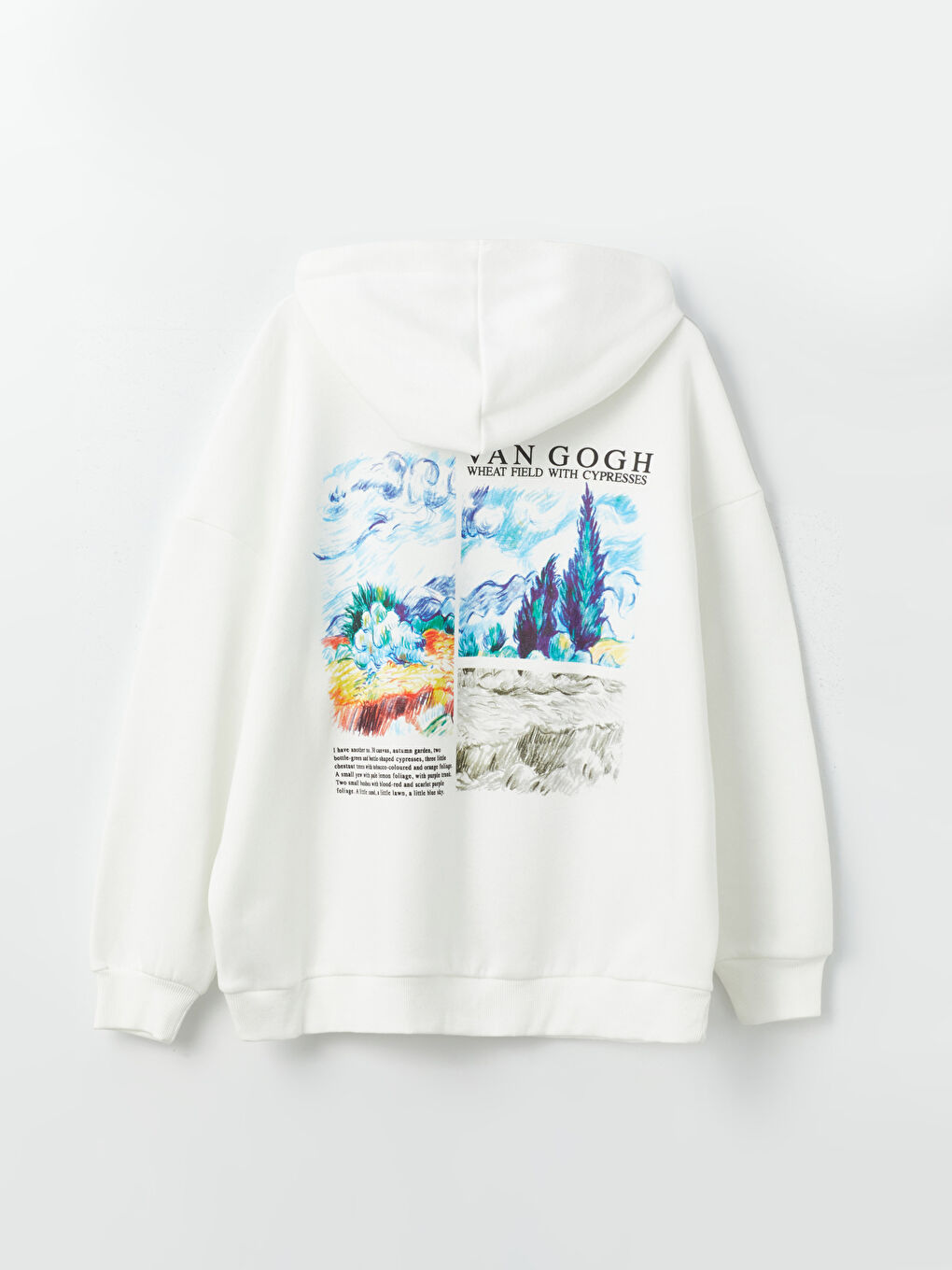 LCW Vision Ekru Vincent Van Gogh Baskılı Oversize Kadın Kalın Hoodie - 7