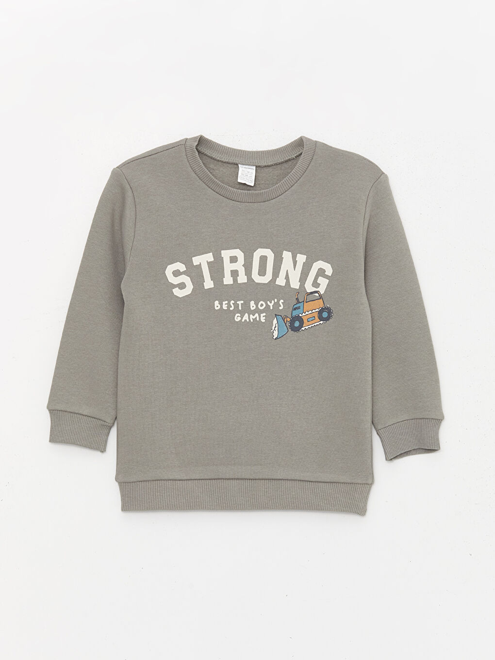 Gri Baskılı Uzun Kollu Erkek Bebek Sweatshirt 2'li-3