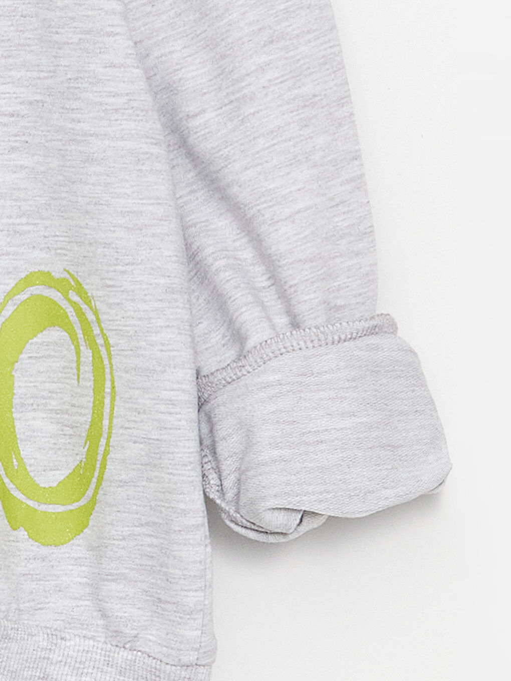 Gri Bisiklet Yaka Uzun Kollu Erkek Çocuk Sweatshirt-6