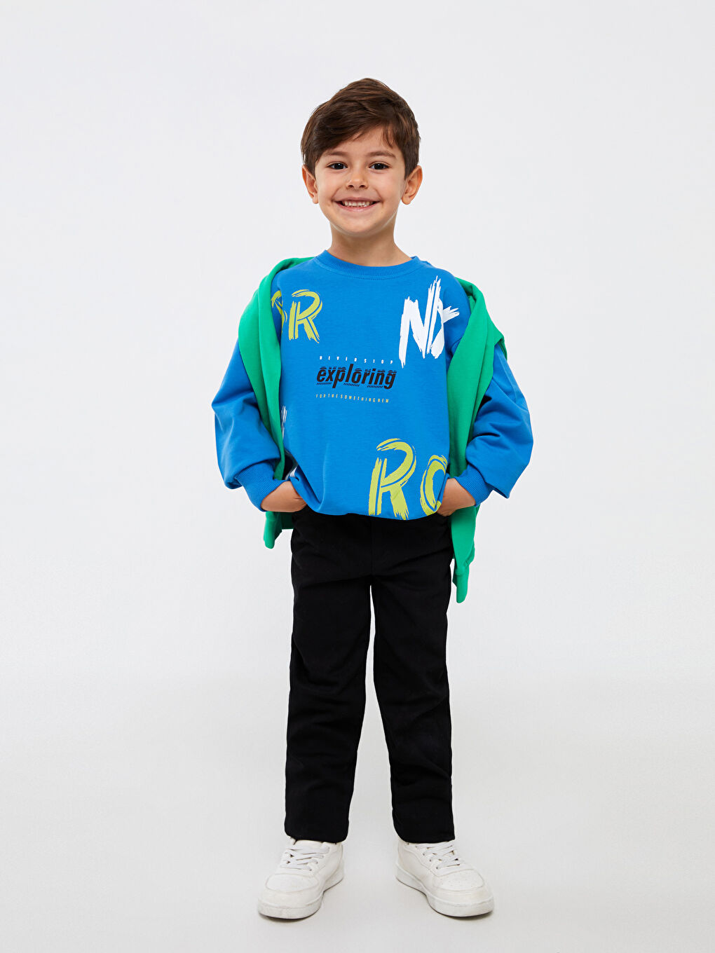 Mavi Bisiklet Yaka Uzun Kollu Erkek Çocuk Sweatshirt-1