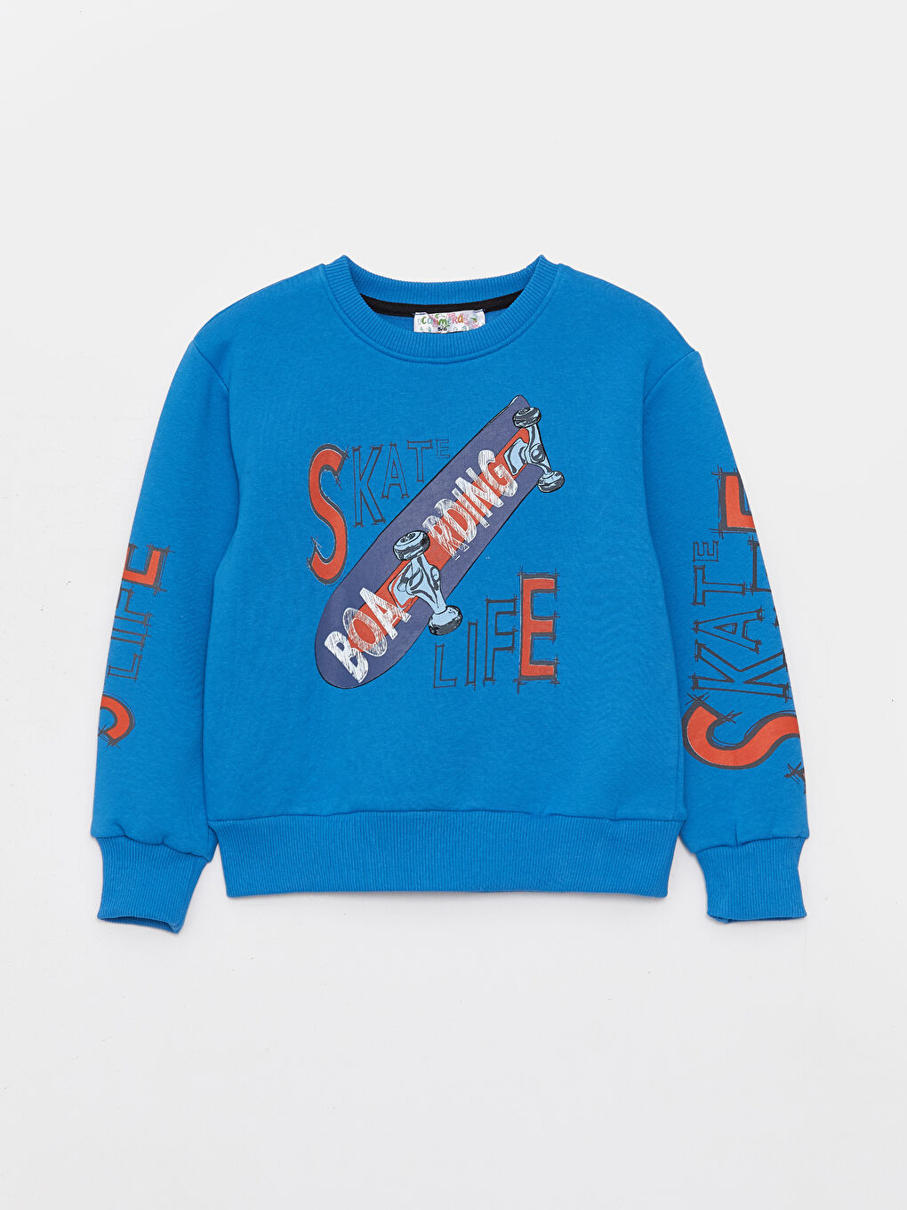 Calimera Kids Mavi Bisiklet Yaka Uzun Kollu Erkek Çocuk Sweatshirt