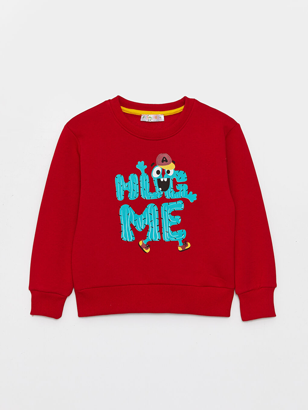 Calimera Kids Kırmızı Bisiklet Yaka Baskılı Uzun Kollu Erkek Çocuk Sweatshirt