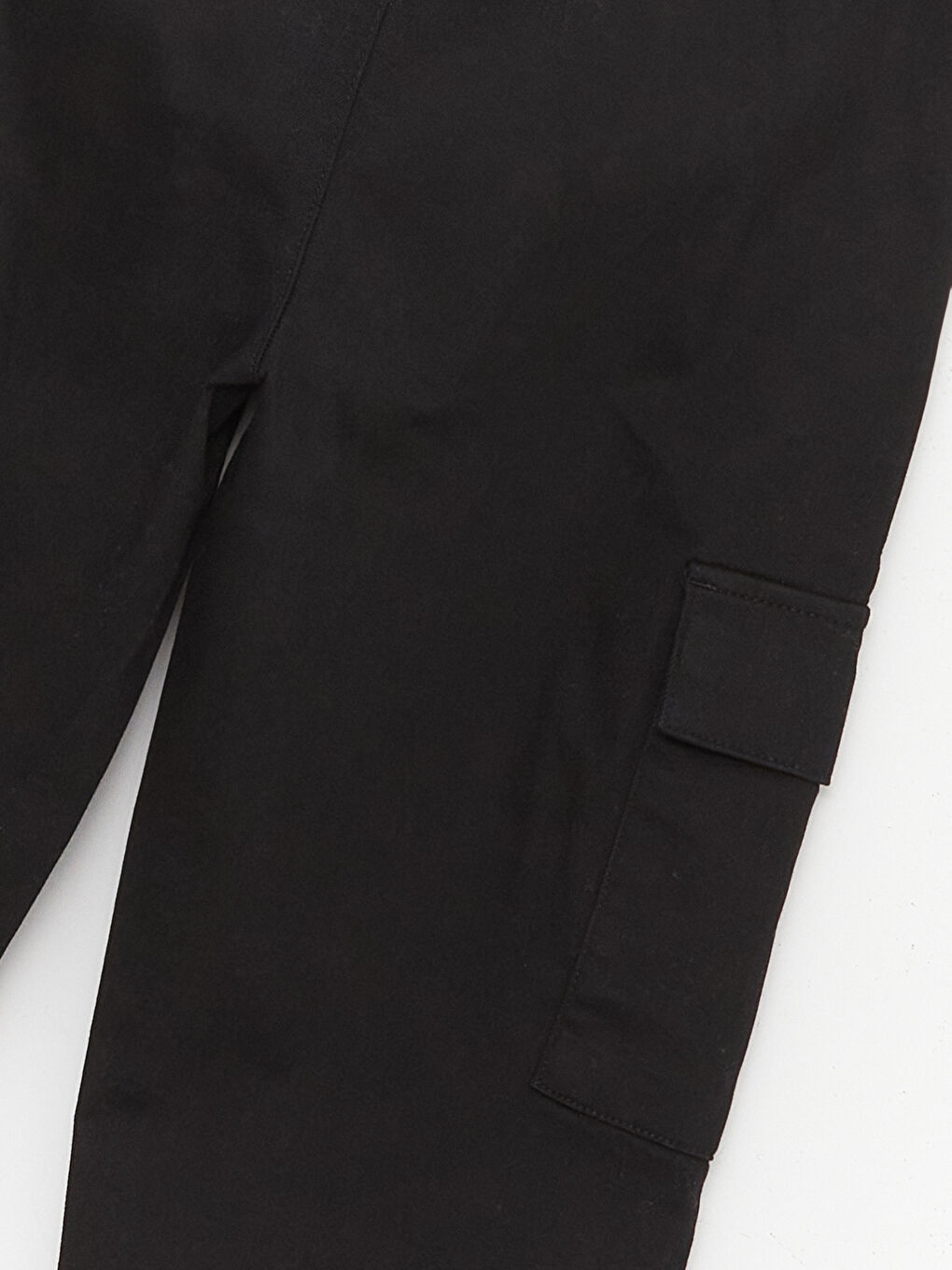 Basic Elastic Waist Girl Cargo Pants-3
