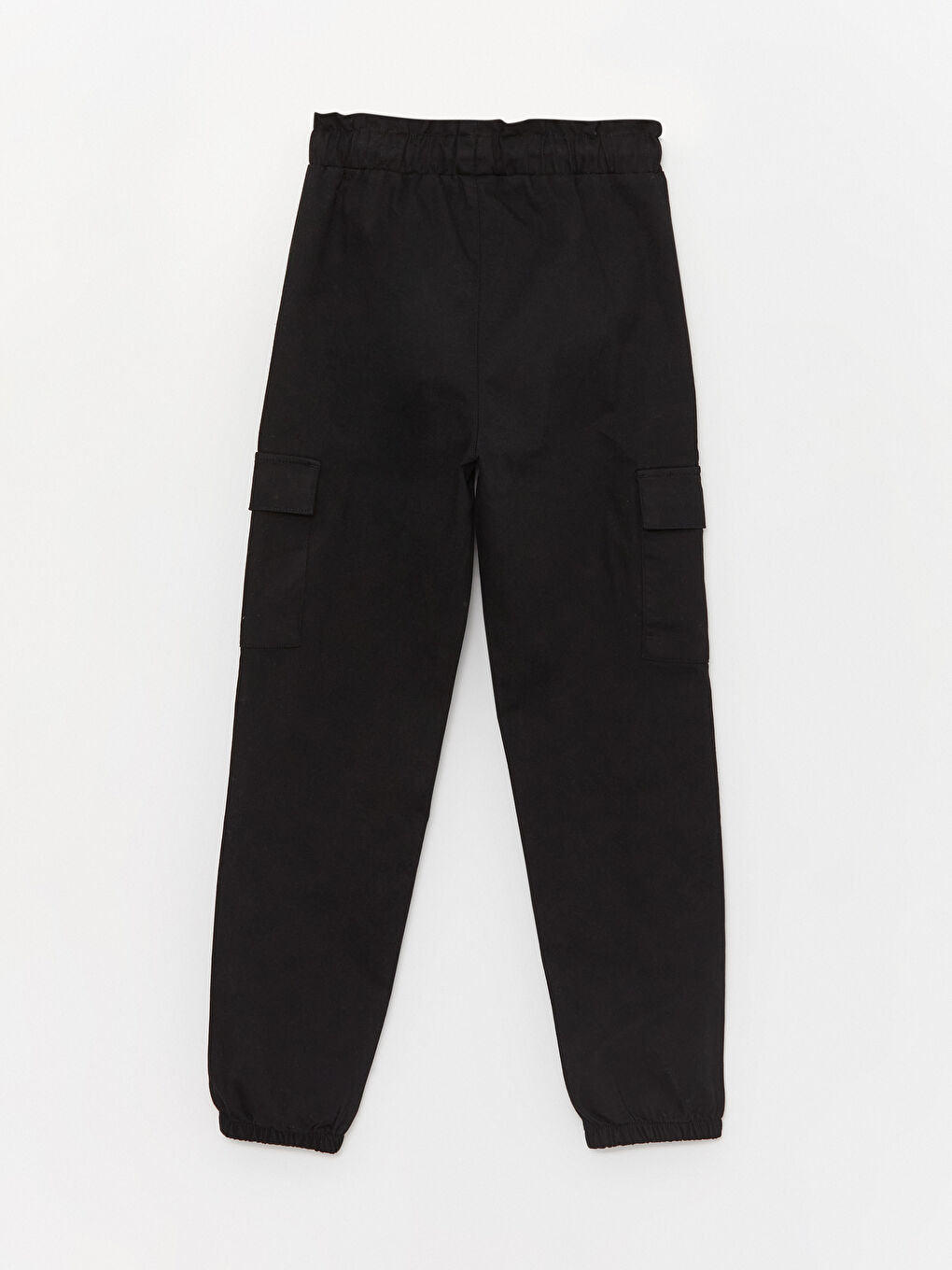 Basic Elastic Waist Girl Cargo Pants-4