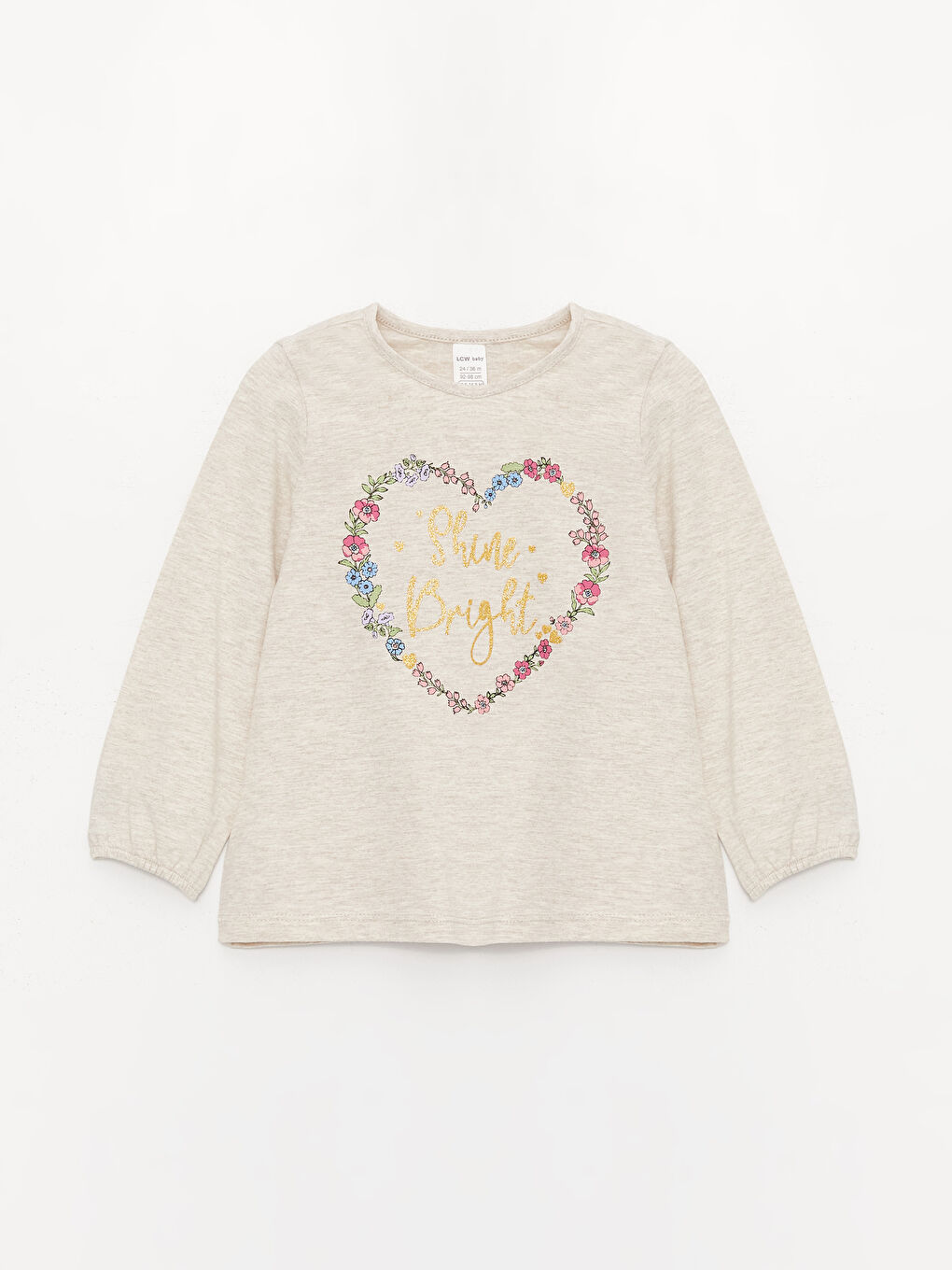 Lila Bisiklet Yaka Uzun Kollu Kız Bebek Tişört 2'li-1