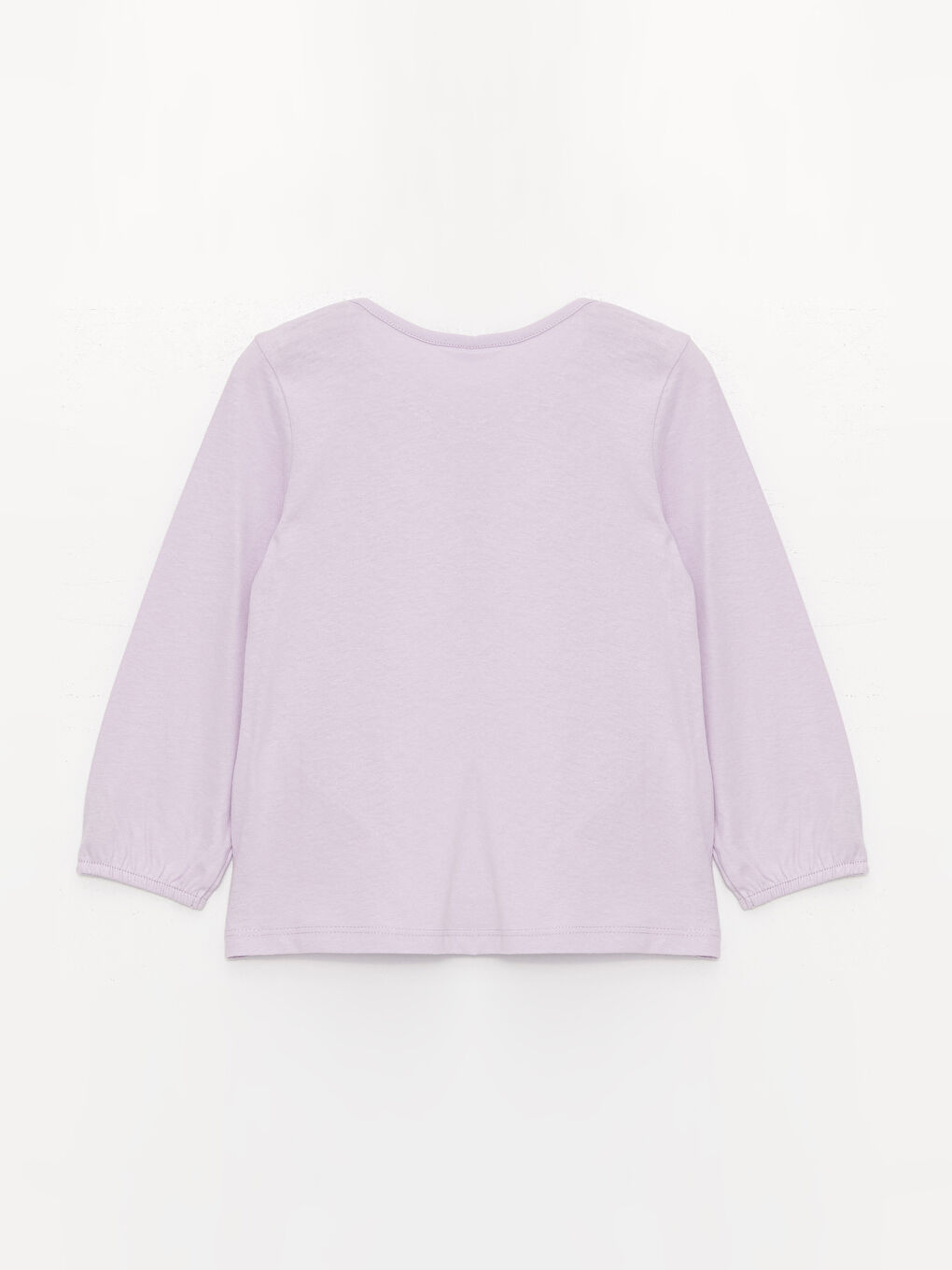 Lila Bisiklet Yaka Uzun Kollu Kız Bebek Tişört 2'li-4