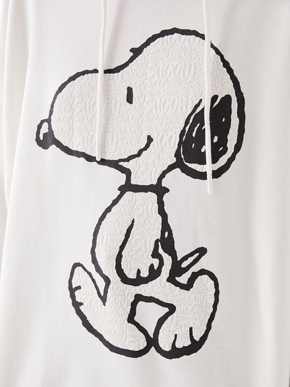 LCW Vision Ekru Bisiklet Yaka Snoopy Baskılı Uzun Kollu Oversize Kadın Sweatshirt - 3