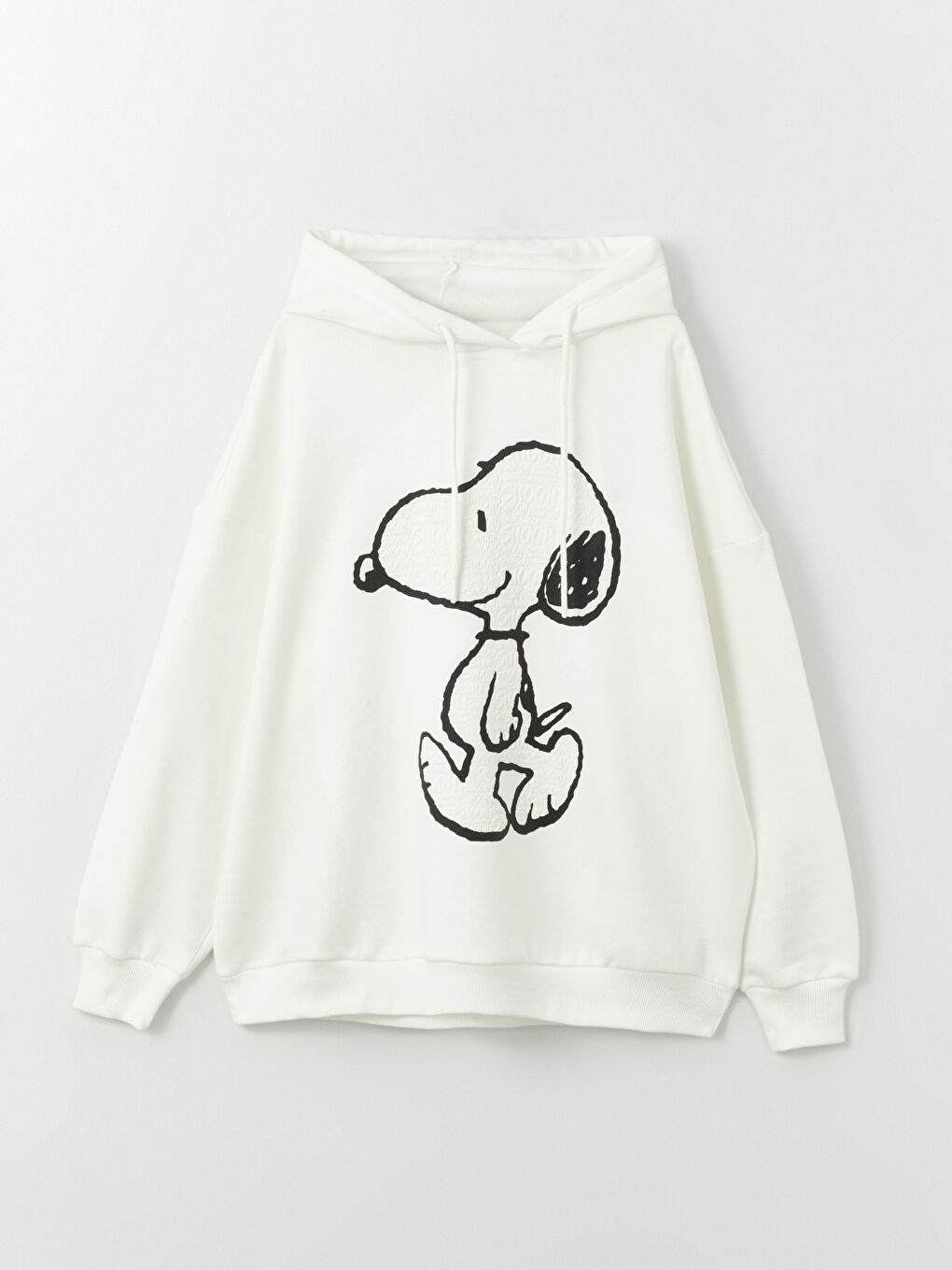 LCW Vision Ekru Bisiklet Yaka Snoopy Baskılı Uzun Kollu Oversize Kadın Sweatshirt - 5