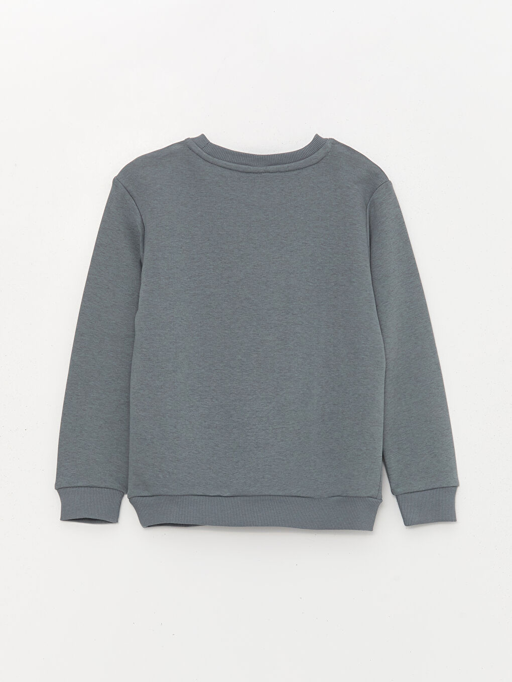 Gri Bisiklet Yaka Baskılı Uzun Kollu Erkek Çocuk Sweatshirt ve Eşofman Altı-2