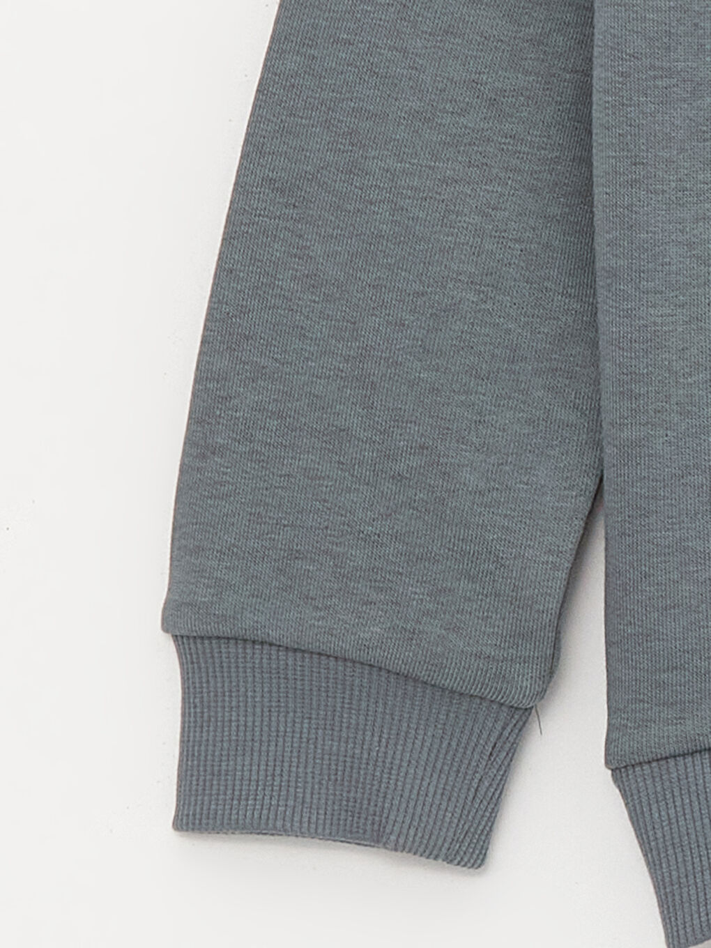 Gri Bisiklet Yaka Baskılı Uzun Kollu Erkek Çocuk Sweatshirt ve Eşofman Altı-3