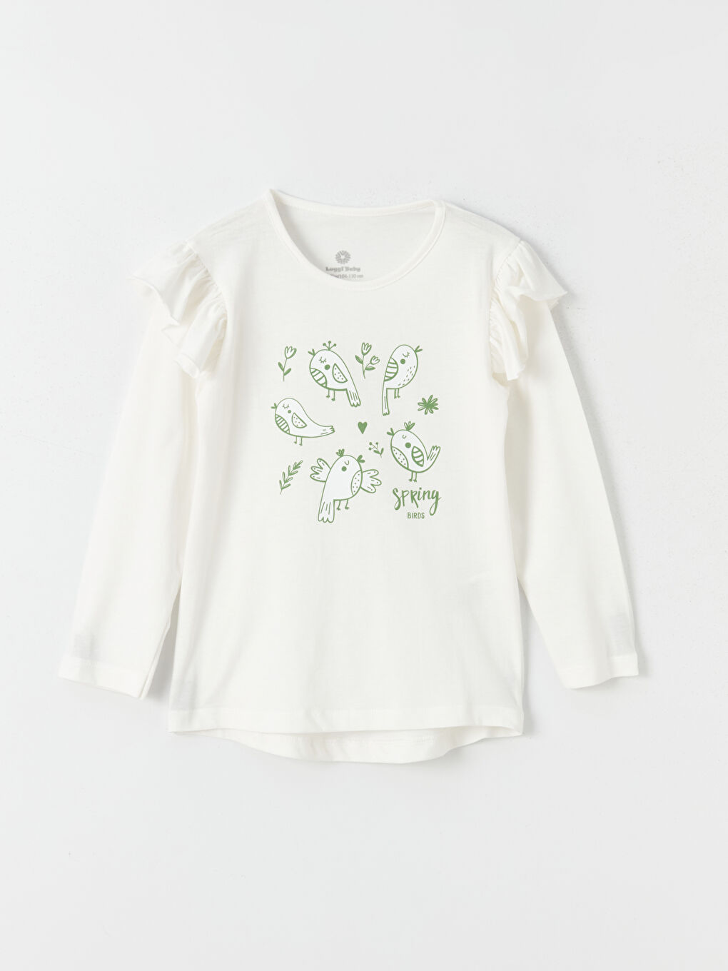 Sarı Bisiklet Yaka Uzun Kollu Baskılı Kız Bebek 2'li Takım-1