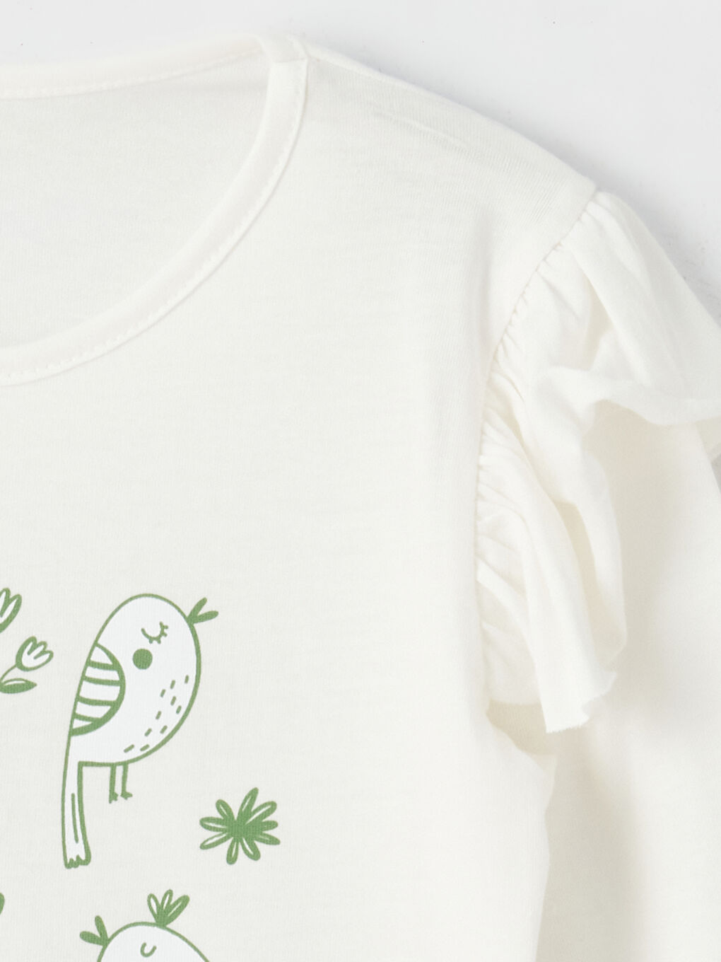 Sarı Bisiklet Yaka Uzun Kollu Baskılı Kız Bebek 2'li Takım-2