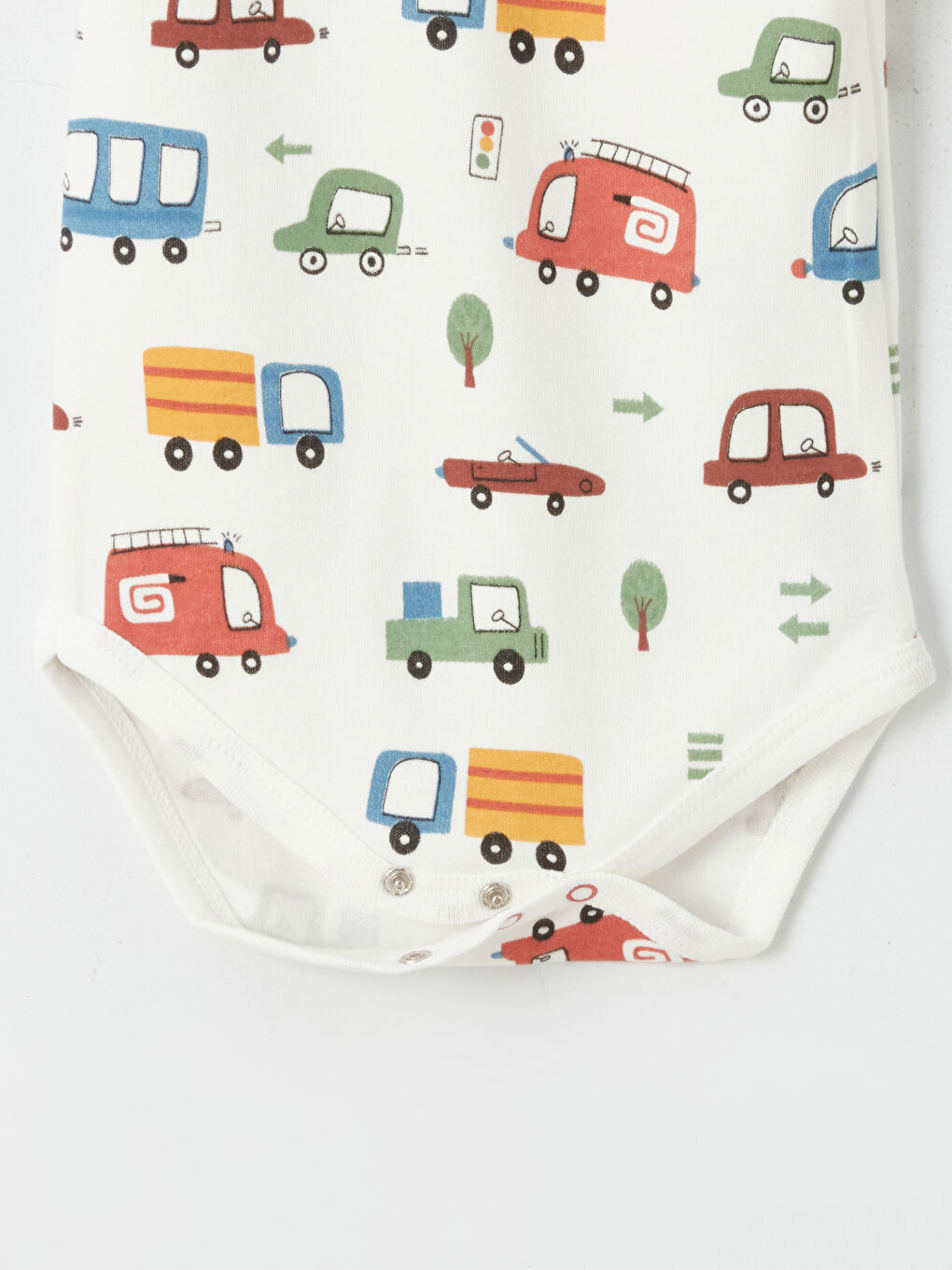 Ekru Baskılı Erkek Bebek Çıtçıtlı Bodysuit 2'li-3