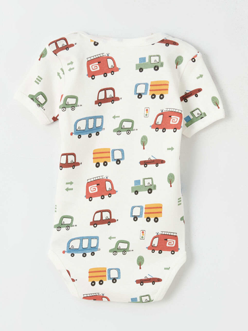 Ekru Baskılı Erkek Bebek Çıtçıtlı Bodysuit 2'li-4