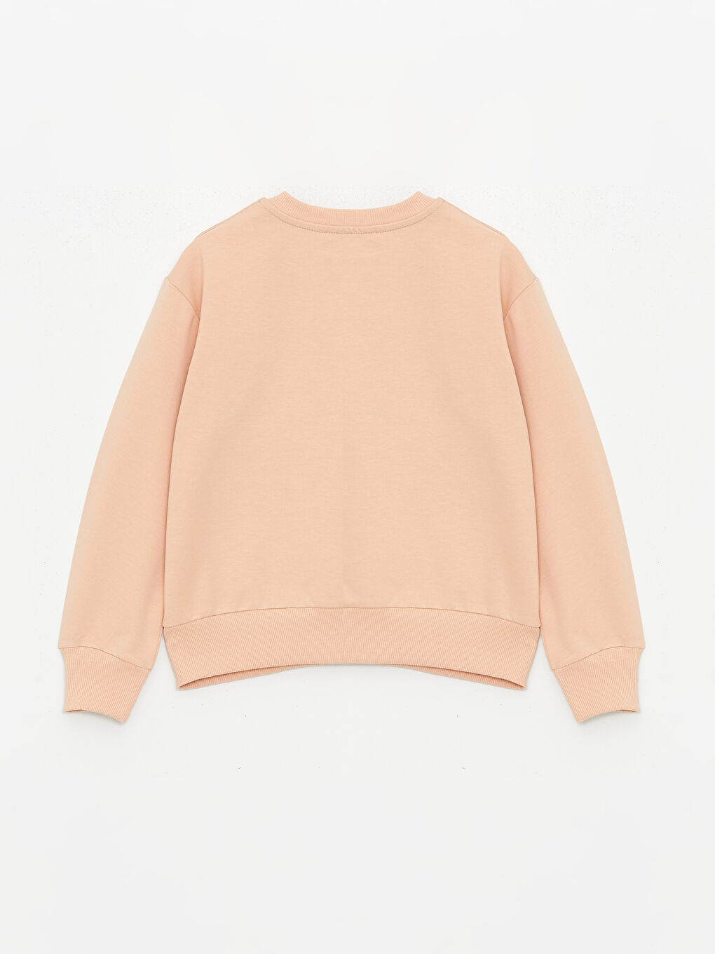 Bej Bisiklet Yaka Uzun Kollu Kız Çocuk Sweatshirt ve Eşofman Alt 2'li Takım-2