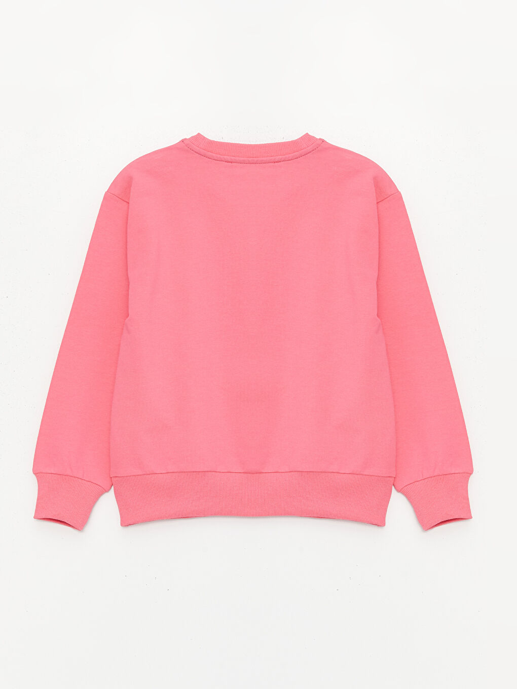 Pembe Bisiklet Yaka Uzun Kollu Kız Çocuk Sweatshirt ve Eşofman Alt 2'li Takım-2