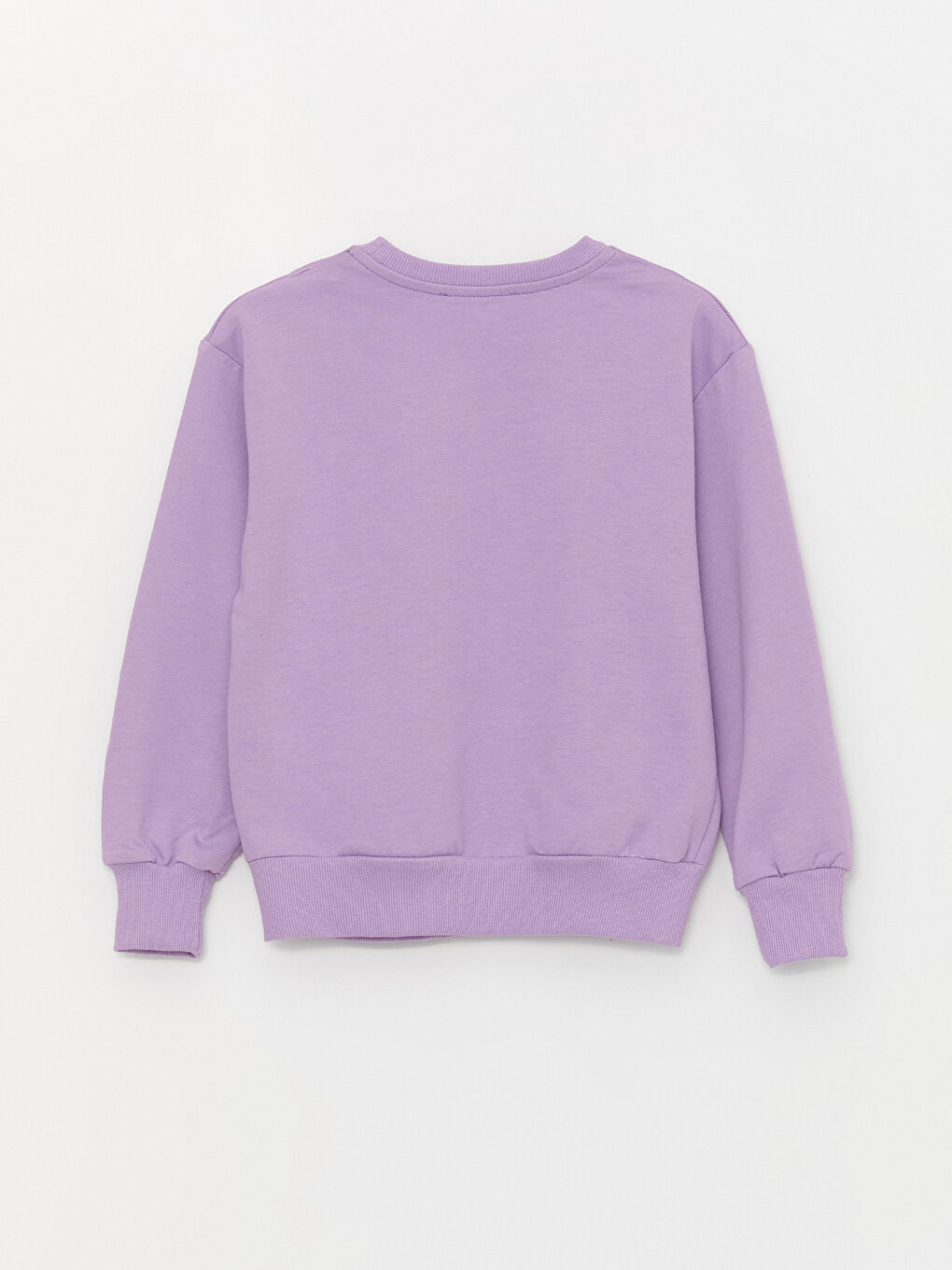 Lila Bisiklet Yaka Baskılı Uzun Kollu Kız Çocuk Sweatshirt ve Eşofman Alt 2'li Takım-3