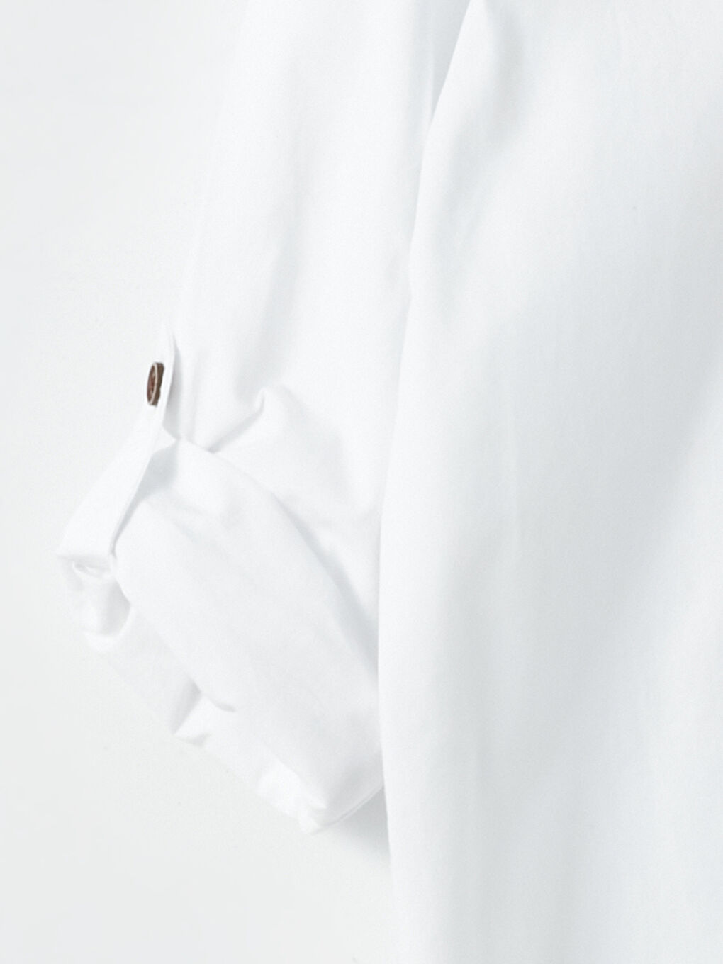 Beyaz Hakim Yaka Basic Uzun Kollu Erkek Çocuk Gömlek-2