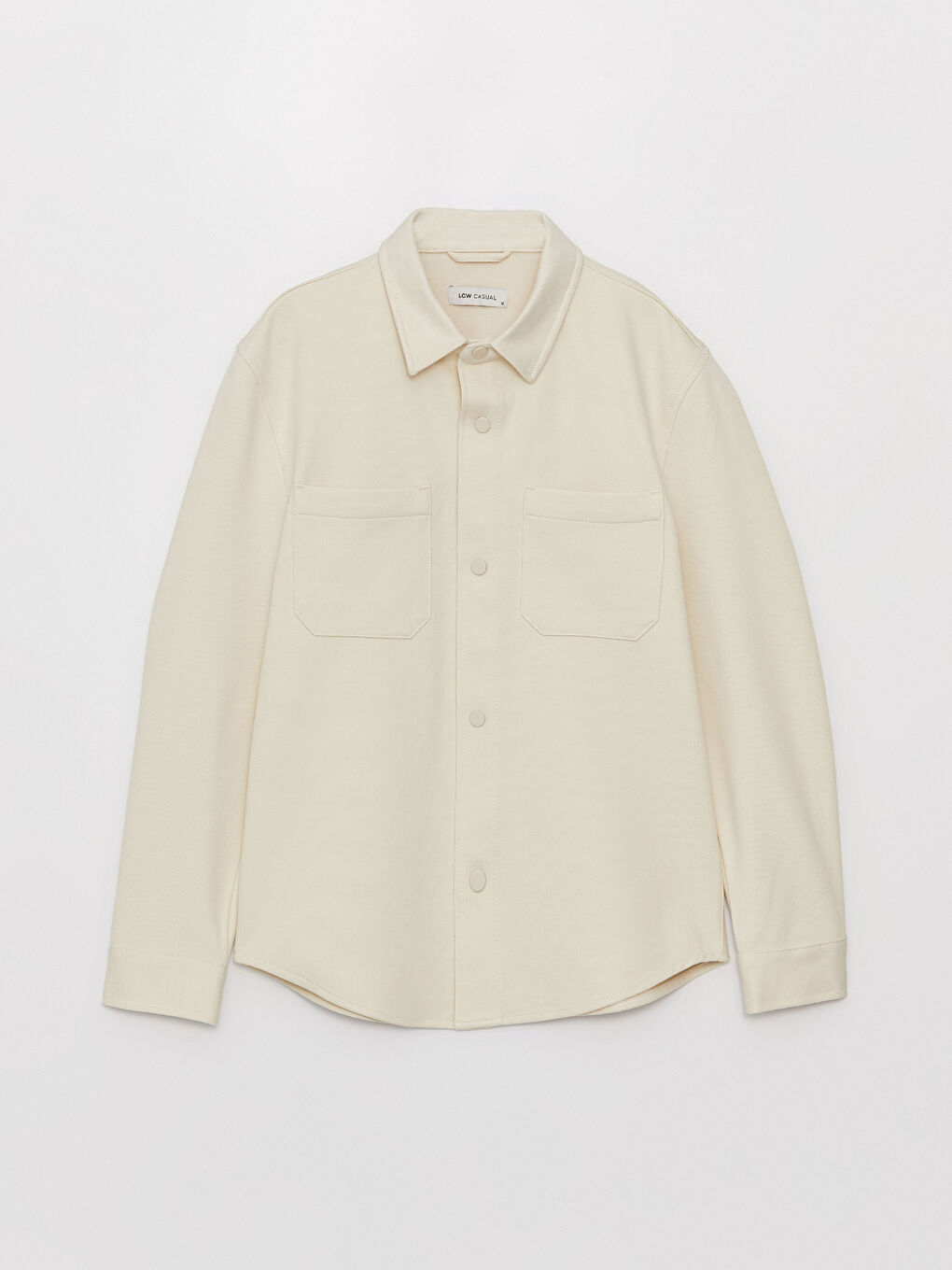 Bej Regular Fit Uzun Kollu Erkek Gömlek Ceket-5