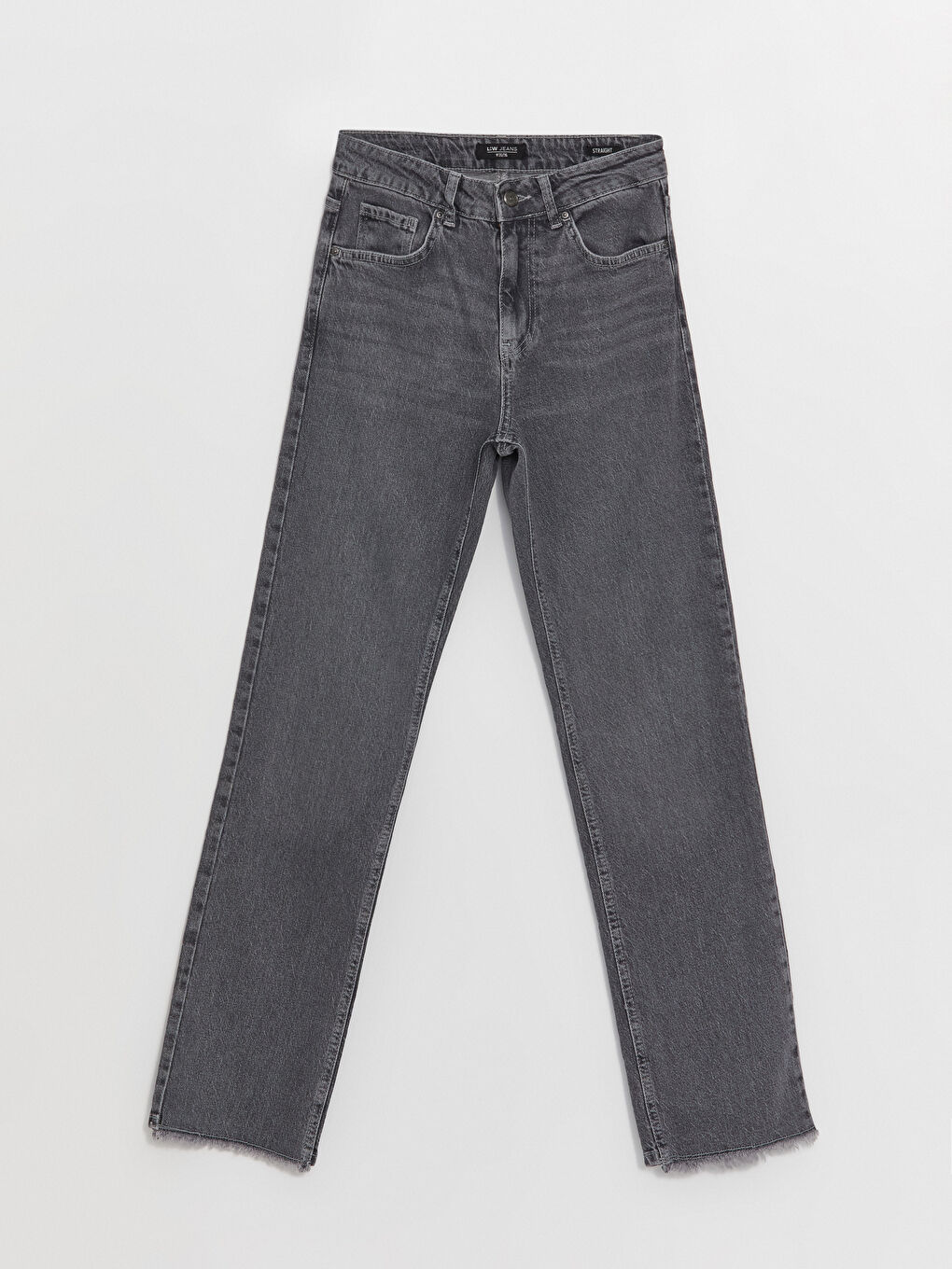 LCW Vision Gri Straight Fit Kadın Jean Pantolon - 5