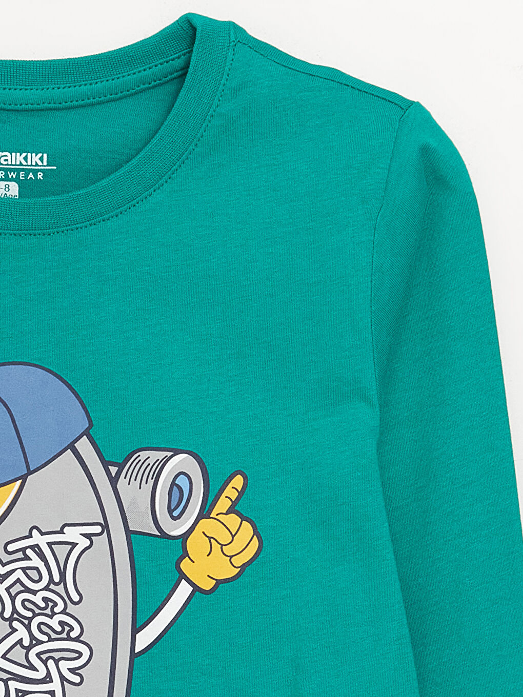 მრგვალი საყელო ნაბეჭდი გრძელმკლავიანი ბიჭების პიჟამის ნაკრები-2