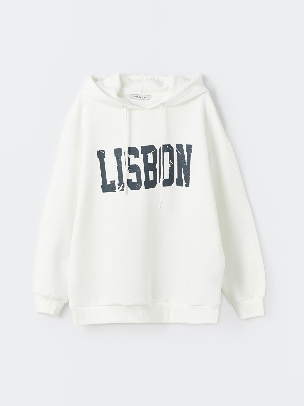 LCW Vision Ekru Baskılı Uzun Kollu Oversize Kadın Hoodie - 5