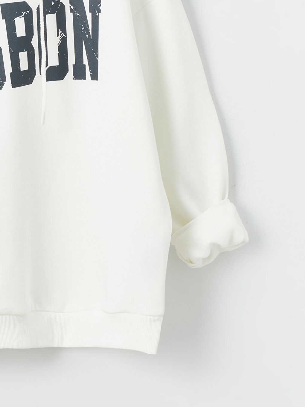 LCW Vision Ekru Baskılı Uzun Kollu Oversize Kadın Hoodie - 7