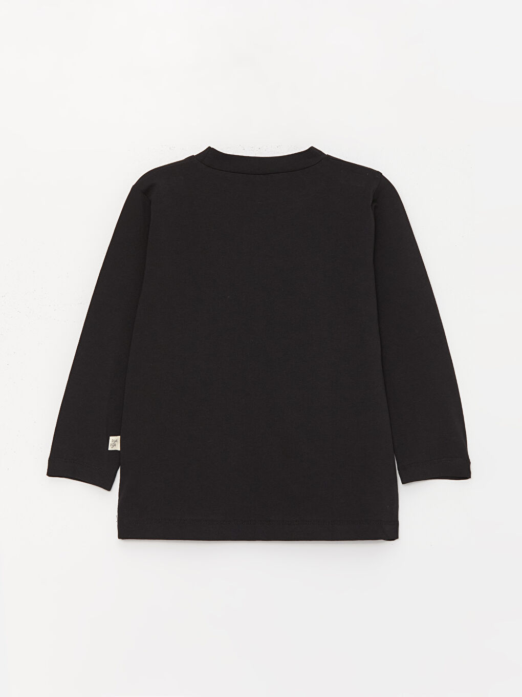 Siyah Bisiklet Yaka Uzun Kollu Baskılı Erkek Bebek Tişört-3