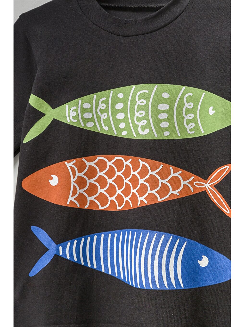 Siyah Bisiklet Yaka Uzun Kollu Baskılı Erkek Bebek Tişört-4