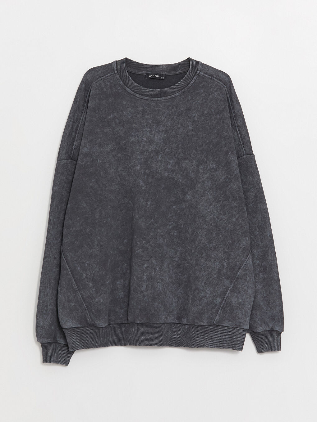 LCW Vision Antrasit Bisiklet Yaka Oversize Kadın Sweatshirt - 5