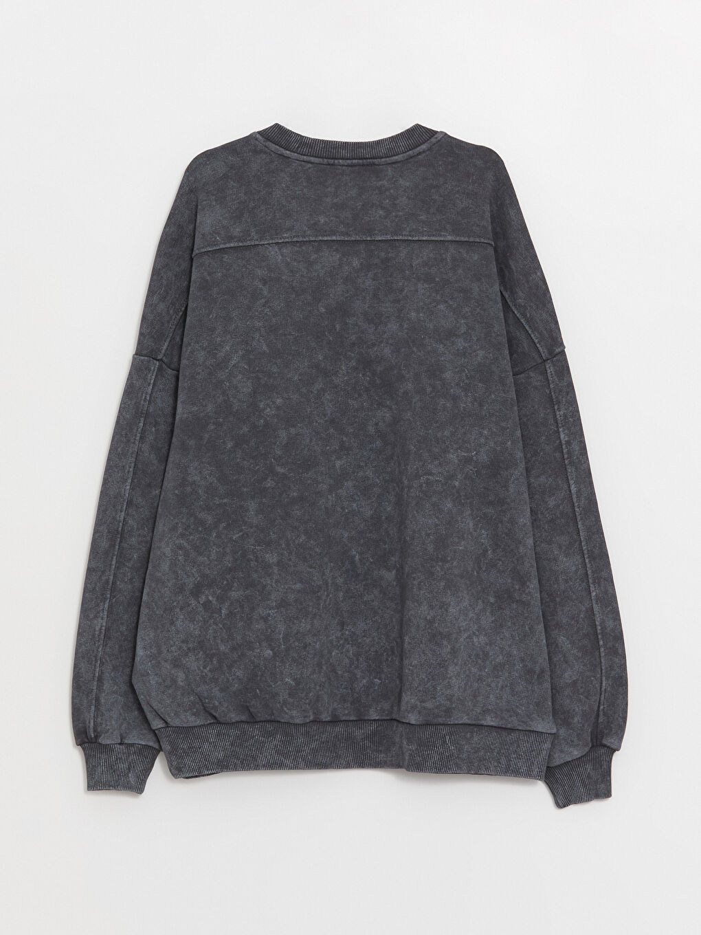 LCW Vision Antrasit Bisiklet Yaka Oversize Kadın Sweatshirt - 6