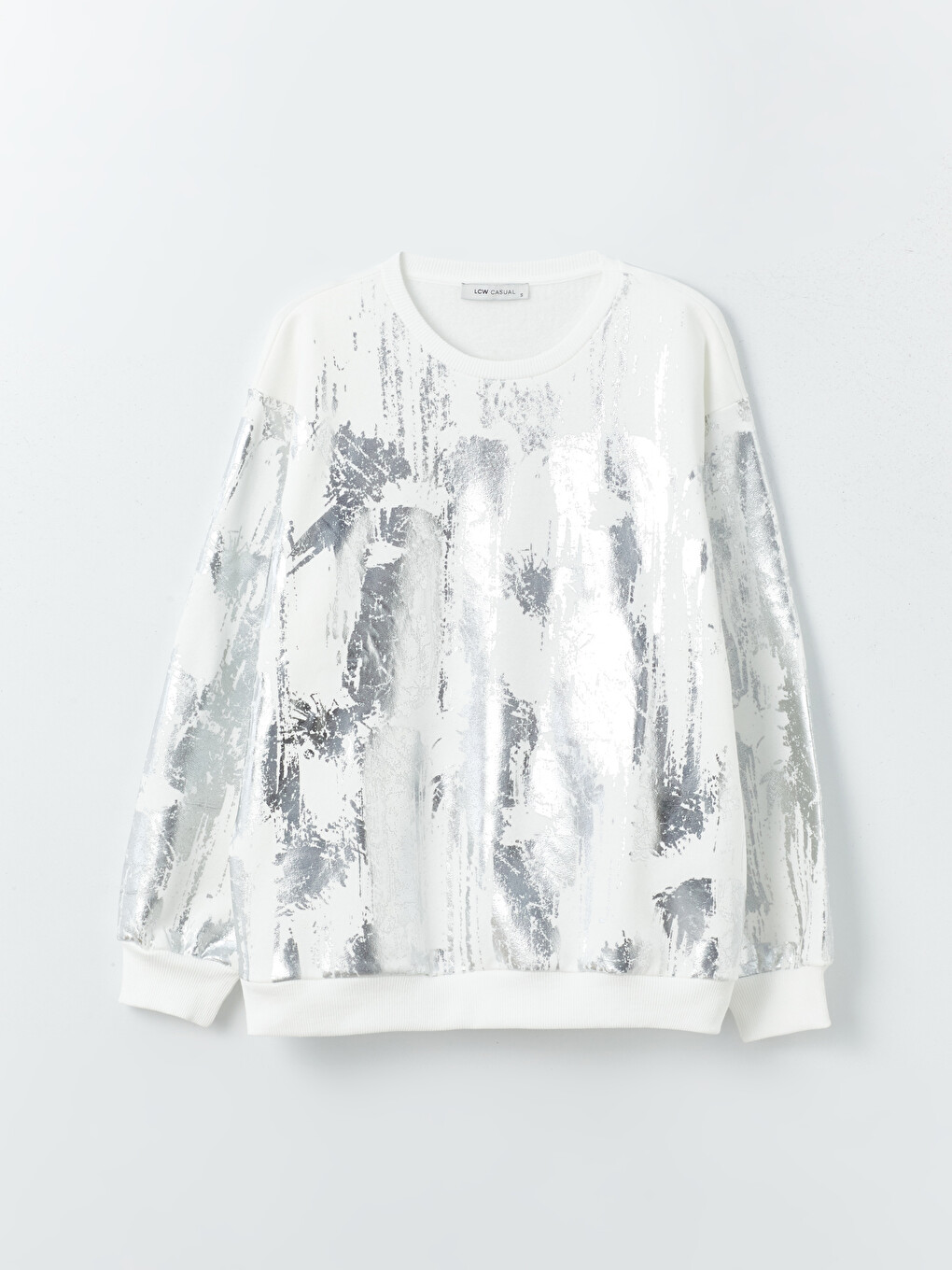 Crew Neck Printed Oversize Women's Thick Sweatshirt-5