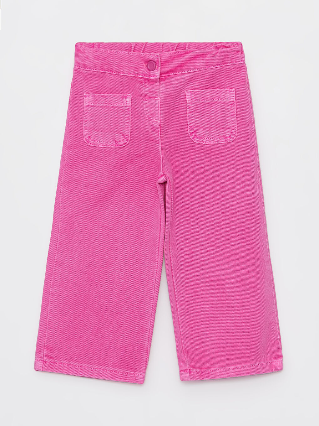Pembe Beli Lastikli Basic Gabardin Kız Bebek Pantolon