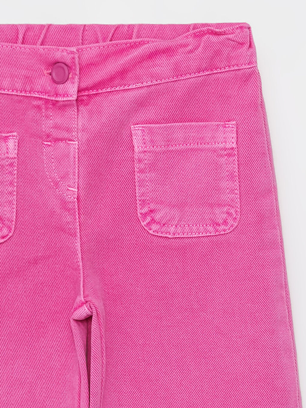 Pembe Beli Lastikli Basic Gabardin Kız Bebek Pantolon-2
