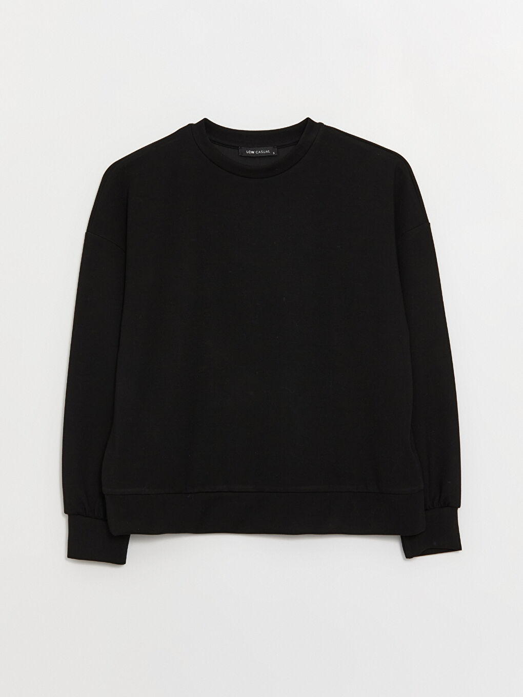 LCW Vision Yeni Siyah Bisiklet Yaka Oversize Kadın Sweatshirt - 5