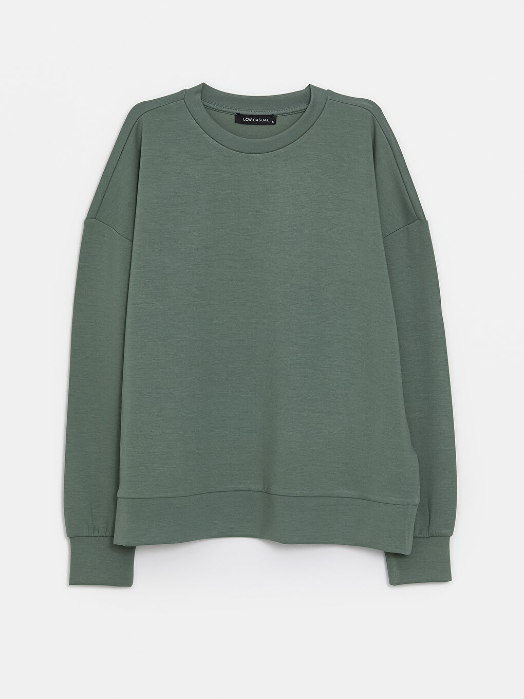 LCW Vision Yeşil Bisiklet Yaka Oversize Kadın Sweatshirt - 5