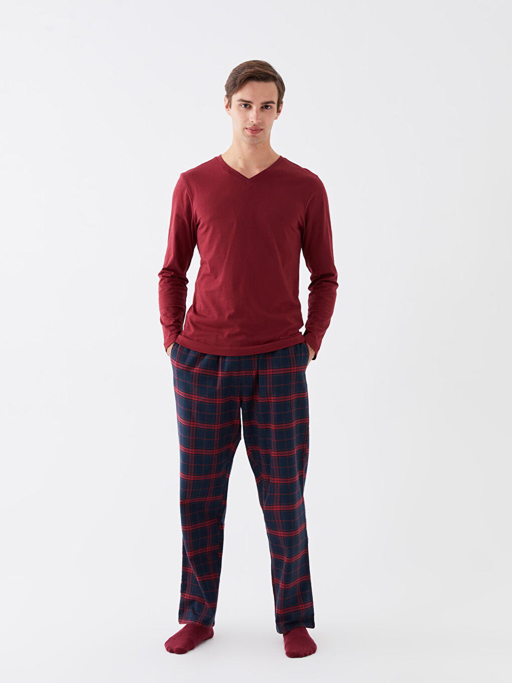 Siyah Standart Kalıp Erkek Pijama Alt-1