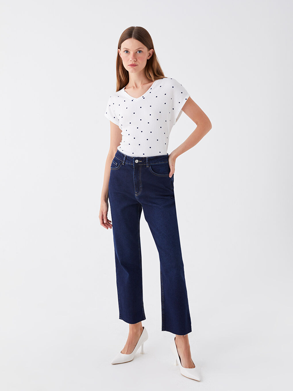 Siyah Slim Mom Kadın Jean Pantolon-1