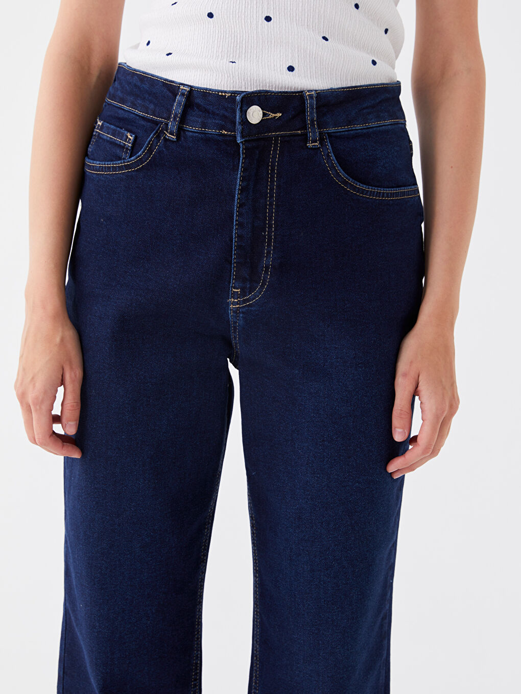 Siyah Slim Mom Kadın Jean Pantolon-4