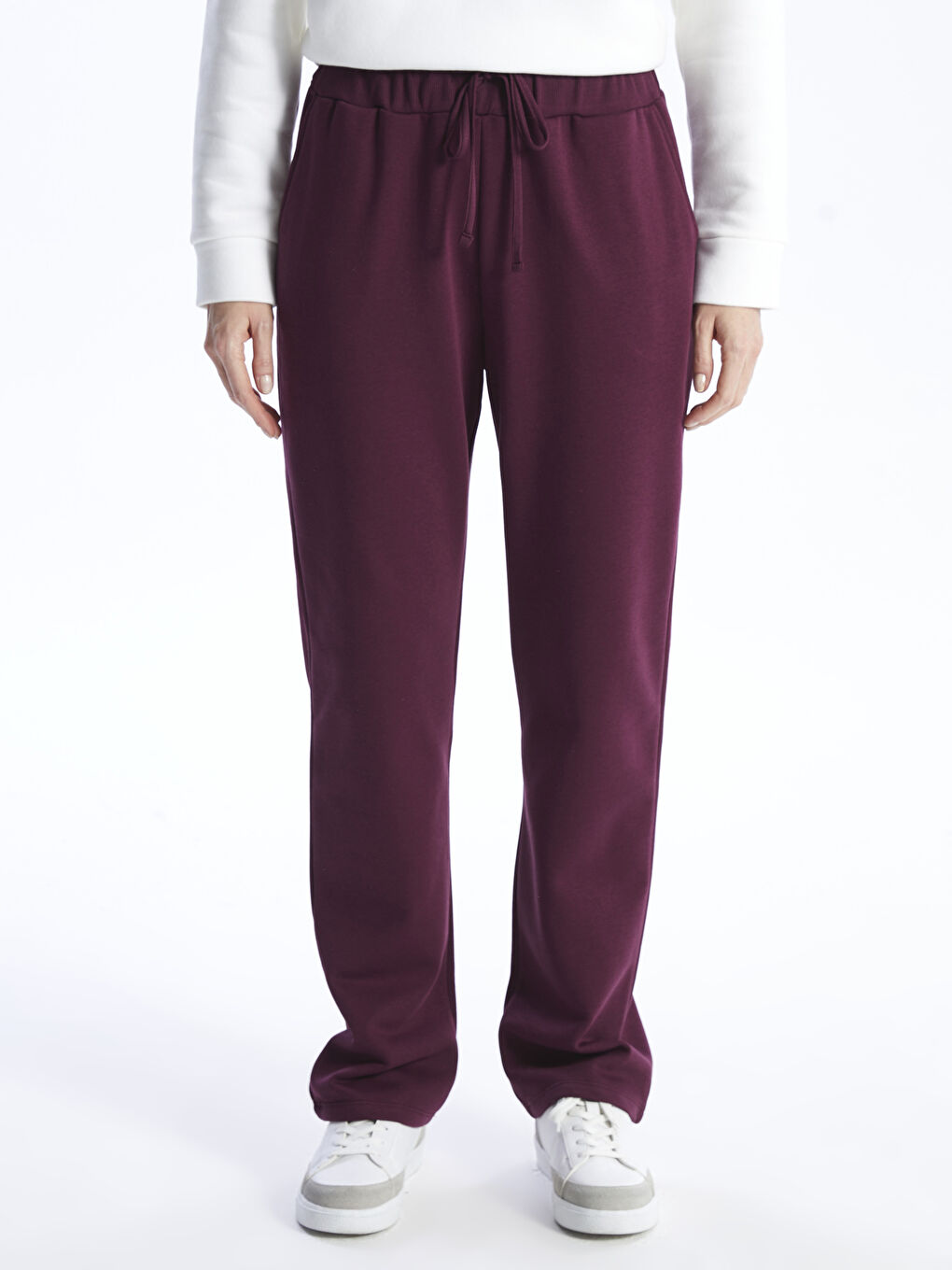 Mürdüm Kadın Beli Lastikli Düz Eşofman Altı-2