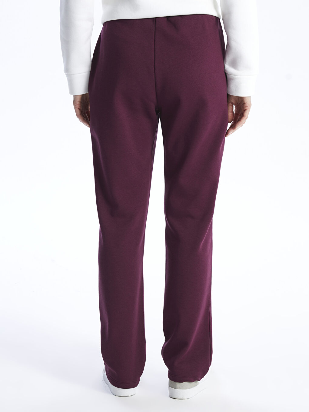 Mürdüm Kadın Beli Lastikli Düz Eşofman Altı-4