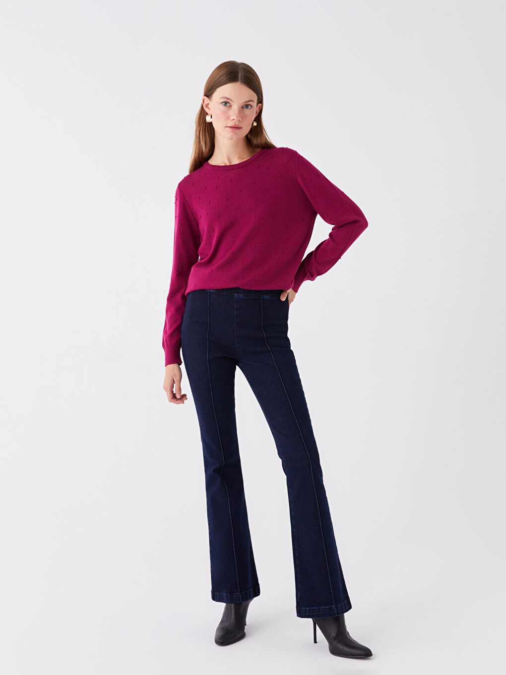 Siyah Mars Flare Kadın Jean Pantolon