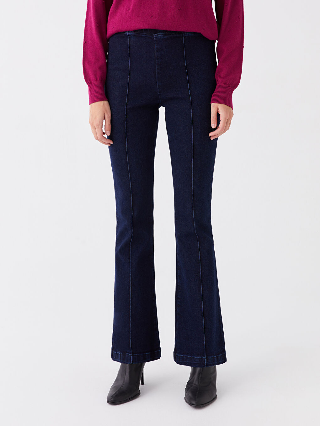 Siyah Mars Flare Kadın Jean Pantolon-2