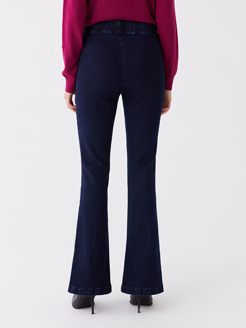 Siyah Mars Flare Kadın Jean Pantolon-3