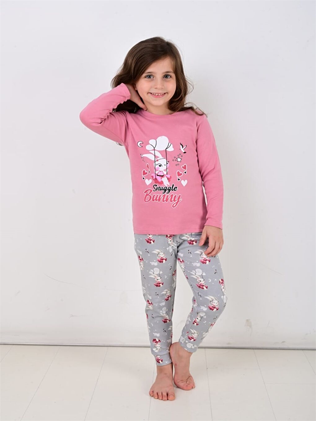 Vitmo Gülkurusu Bisiklet Yaka Baskılı Kız Bebek Pijama Takımı - 2